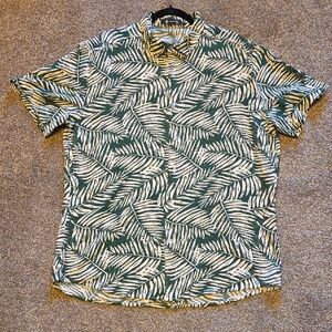 Tropical Leaf Print Men's Casual Shirt